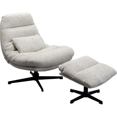 Крісло обертове з пуфом KARE DESIGN Columbia, (білий) 87723 у Києві купити kare-design меблі світло декор