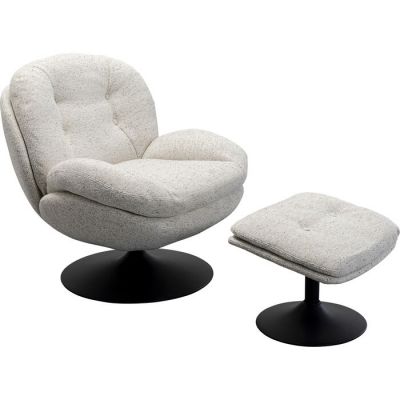 Крісло обертове з пуфом KARE DESIGN Standford, (білий) 87724 у Києві купити kare-design меблі світло декор