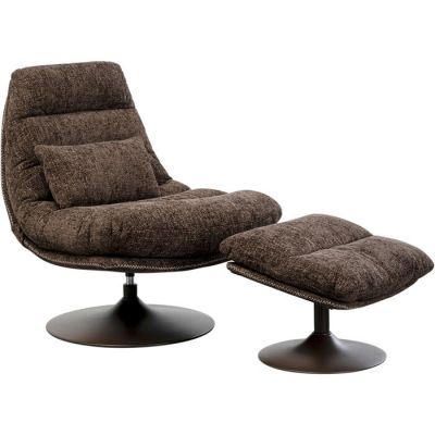 Крісло обертове KARE DESIGN Montreal + Stool, (коричневий) 87933 у Києві купити kare-design меблі світло декор