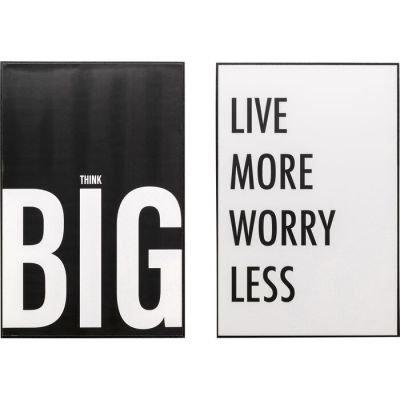 Картина Big Live More (2/Set), (чорно-білий) 57877 в Киеве купить kare-design мебель свет декор