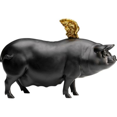 Декоративна фігура Flyin Pig Black 21cm, (чорно-золотий) 56907 в Киеве купить kare-design мебель свет декор