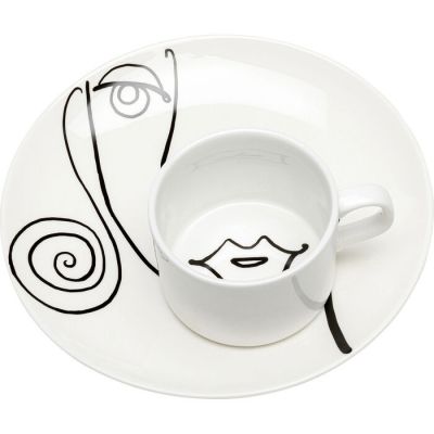 Чашка кавова з блюдцем KARE DESIGN Viso Donna (2/part), d:20, (білий) 54997 в Киеве купить kare-design мебель свет декор